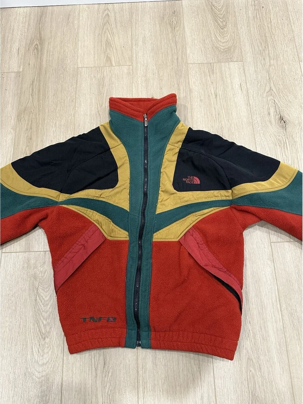 Vintage THE NORTH FACE Extreme Color Block Fleece Jacket 90s M